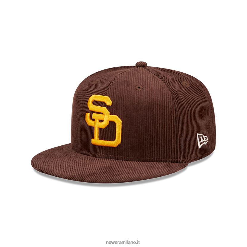 New Era Z282J2100 san diego padres cooperstown berretto aderente marrone scuro 59fifty