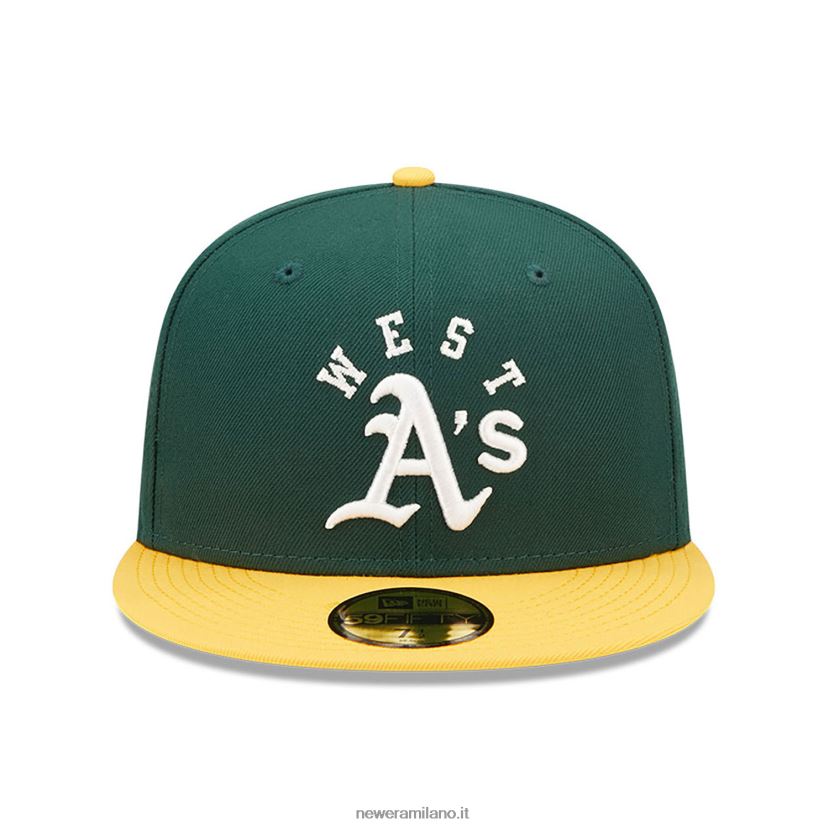 New Era Z282J21105 cappellino aderente Oakland Athletics Team League 59fifty verde