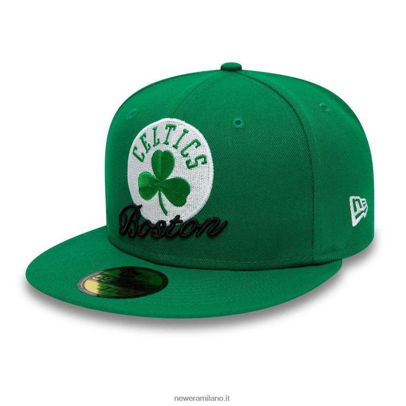 New Era Z282J21106 cappellino verde 59fifty con doppio logo dei Boston Celtics