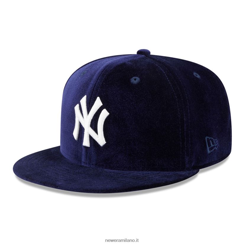 New Era Z282J21113 New York Yankees velluto blu navy 59fifty cappellino aderente