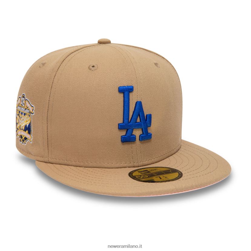 New Era Z282J21402 la Dodgers 40° anniversario marrone 59fifty cappellino aderente