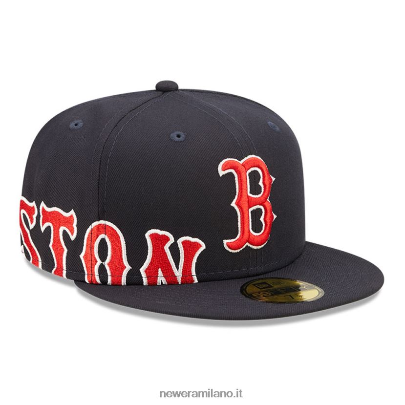 New Era Z282J2421 cappellino aderente 59fifty blu scuro dei Boston Red Sox mlb con spacco laterale