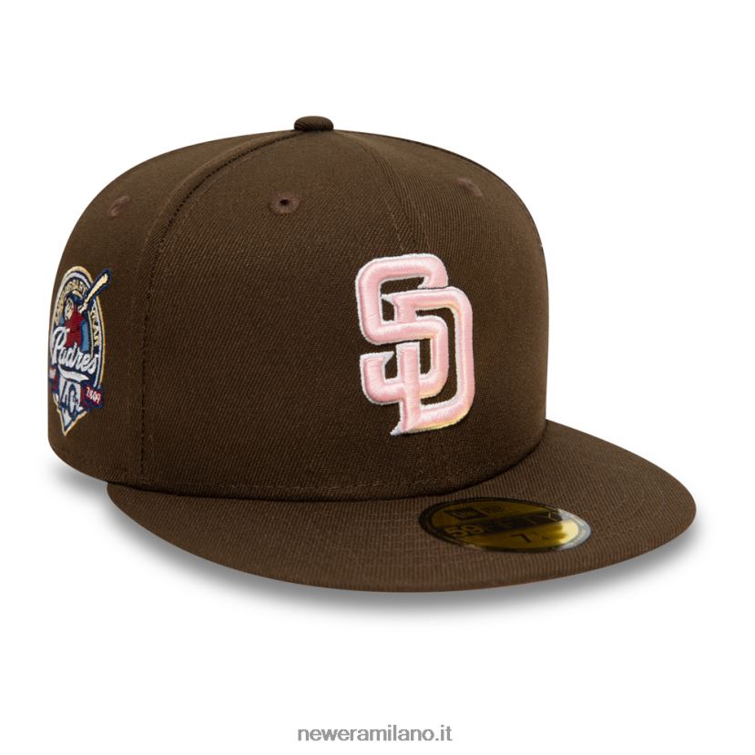 New Era Z282J2520 San Diego Padres berretto aderente 59fifty in noce e rosa