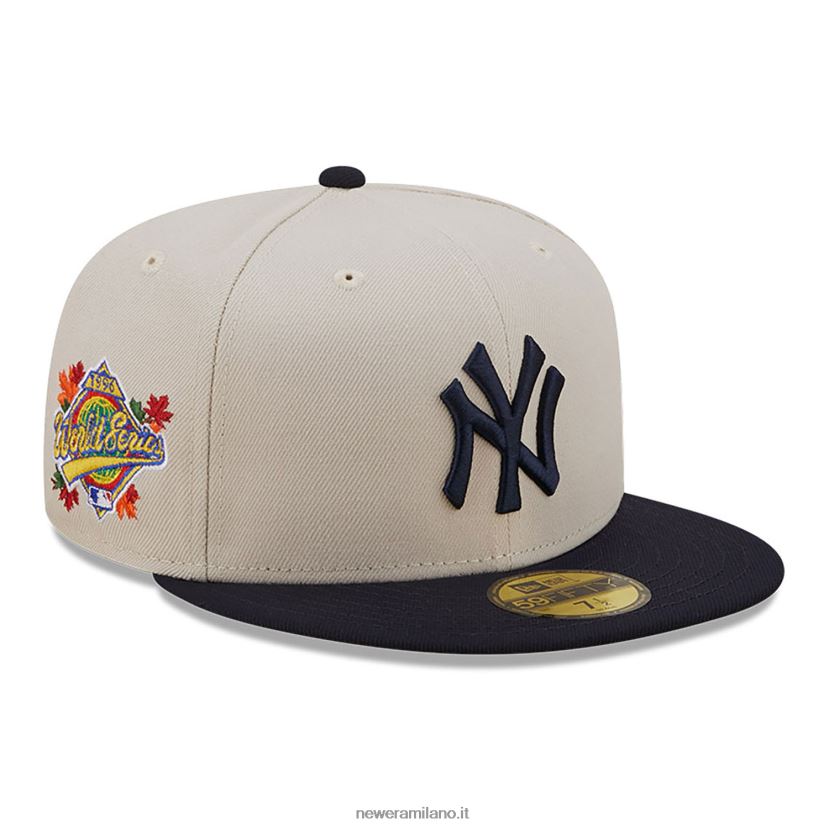 New Era Z282J2654 New York Yankees Fall Classic White 59Fifty Cappellino aderente