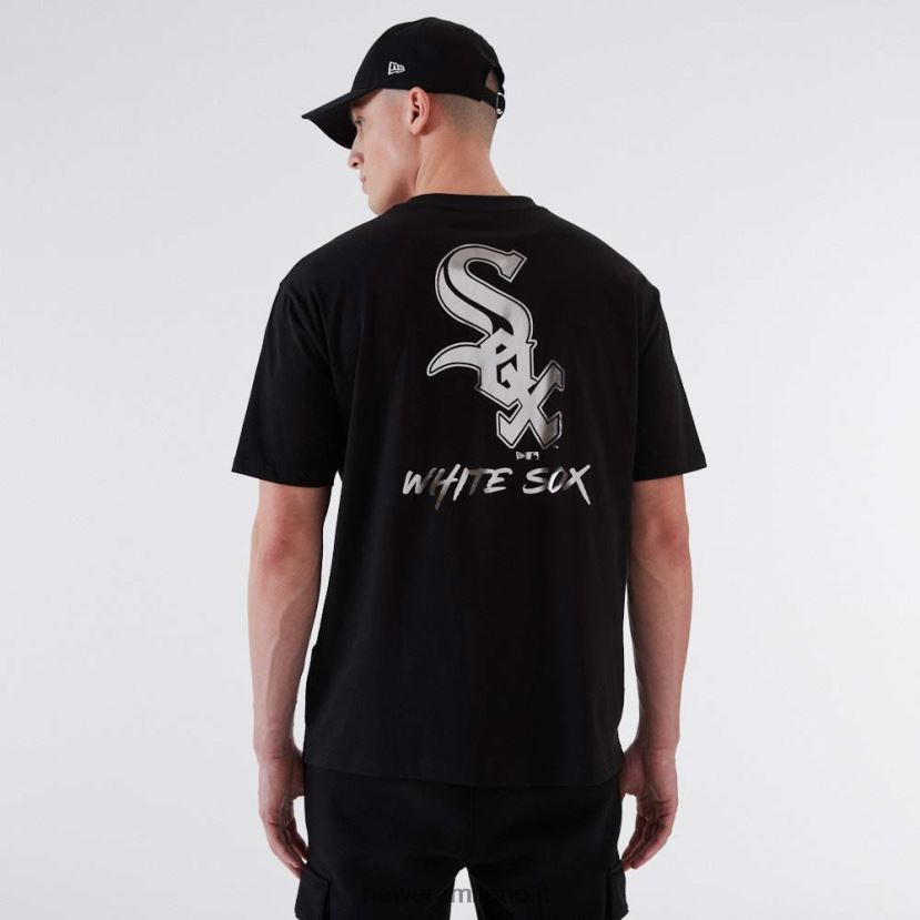 New Era Z282J22846 t-shirt nera metallizzata Chicago White Sox mlb