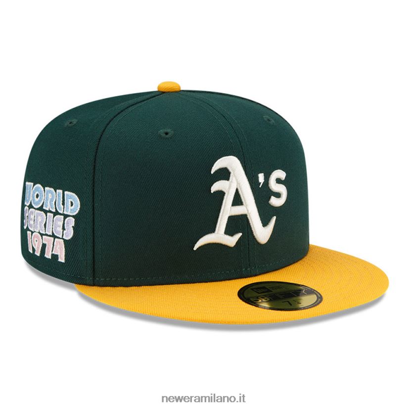 New Era Z282J21025 cappellino Oakland Athletics mlb pop sweat verde scuro 59fifty aderente