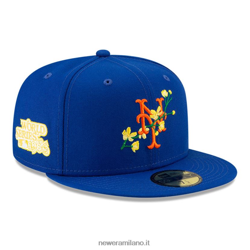 New Era Z282J21031 new york mets mlb side patch bloom blue 59fifty cappellino aderente