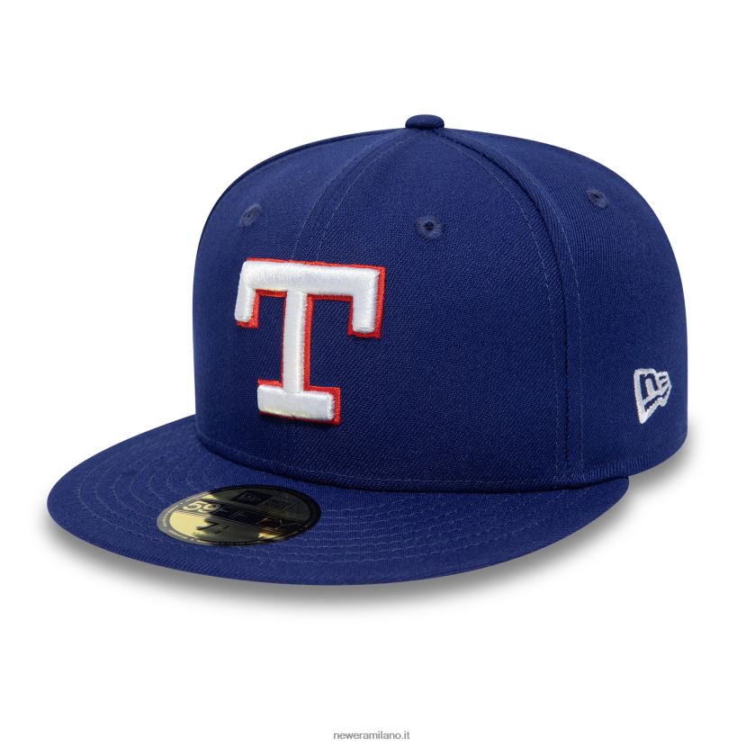 New Era Z282J21168 Cappellino aderente texas rangers american league stadium 59fifty blu scuro