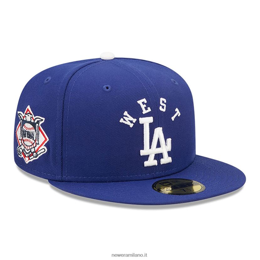 New Era Z282J21223 cappellino aderente blu 59fifty della squadra dei la Dodgers