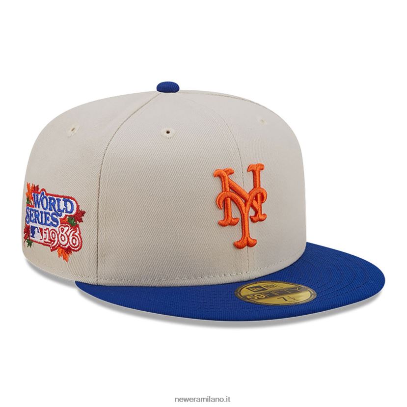 New Era Z282J21249 cappellino aderente new york mets fall classico bianco 59fifty