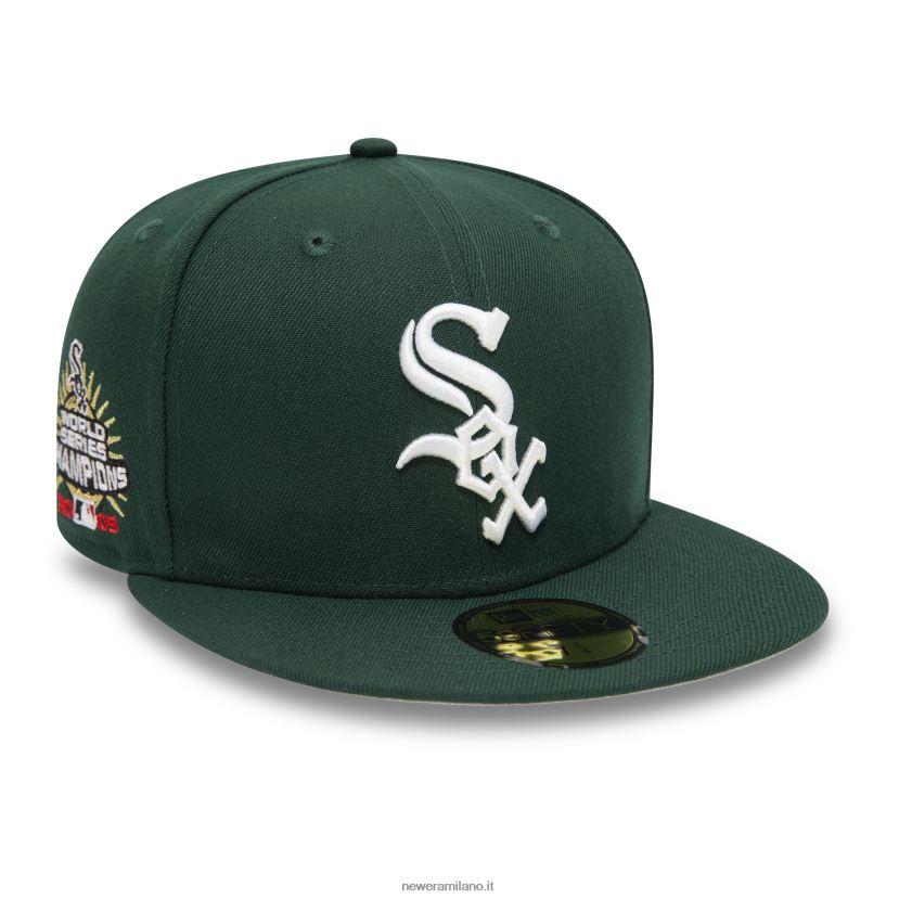 New Era Z282J21275 cappellino aderente Chicago White Sox 2005 World Series 59fifty verde scuro