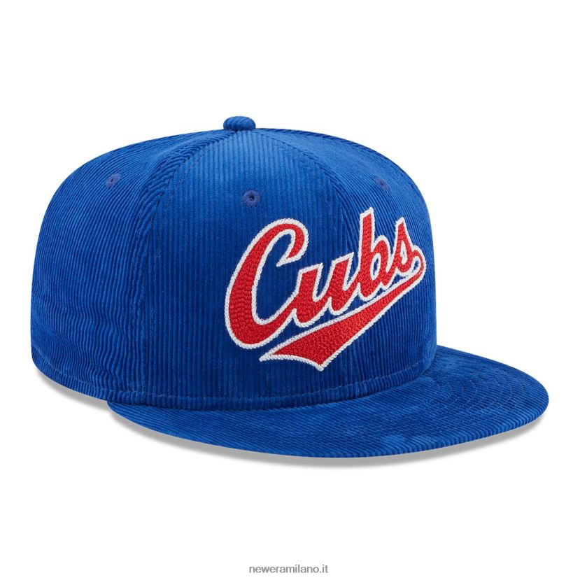 New Era Z282J21341 cappellino aderente Chicago Cubs vintage cord blu 59fifty