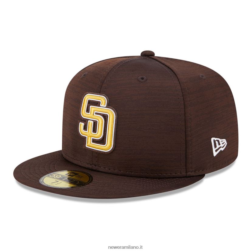 New Era Z282J2134 cappellino aderente san diego padres mlb clubhouse marrone 59fifty