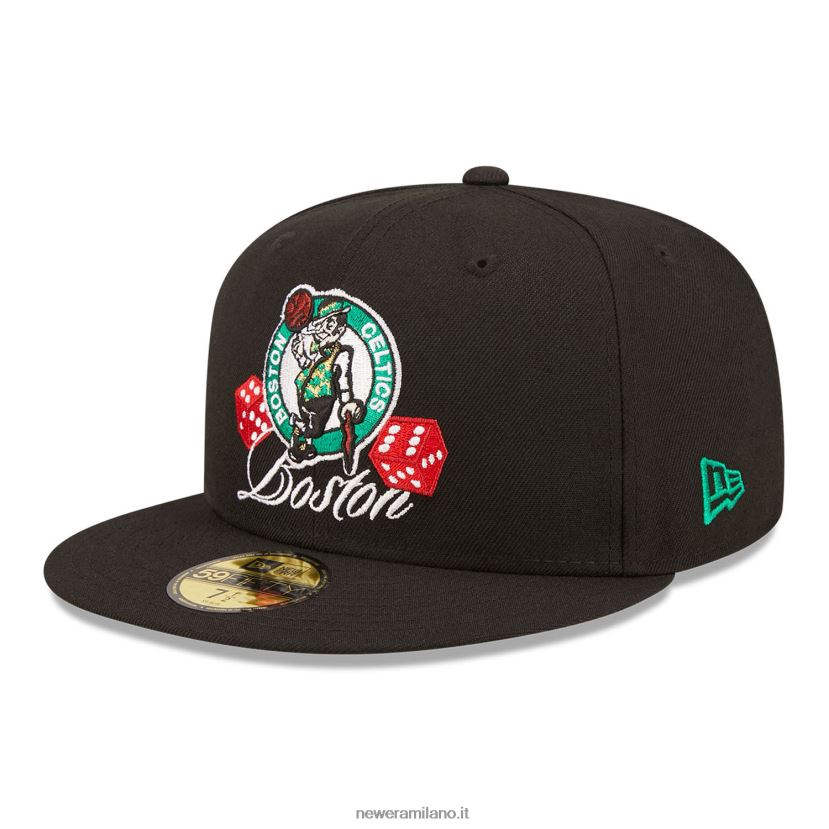 New Era Z282J21361 cappellino aderente Boston Celtics Roller 59fifty nero