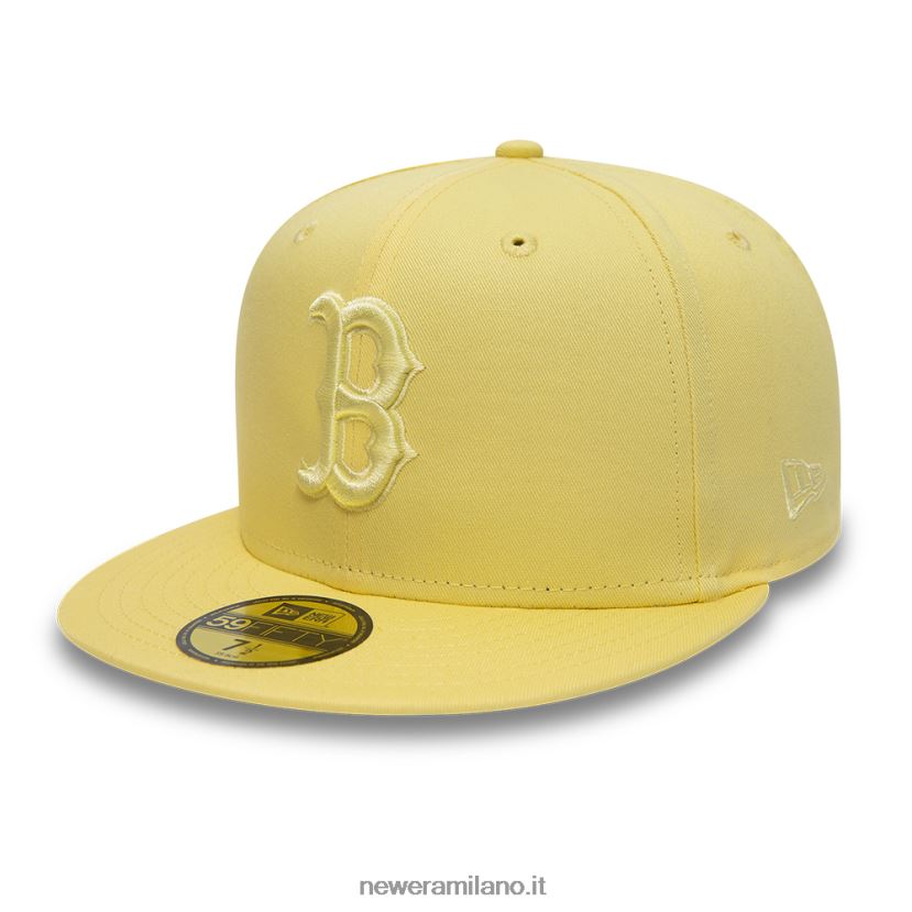 New Era Z282J21377 cappellino aderente 59fifty giallo tono su tono dei Boston Red Sox World Series