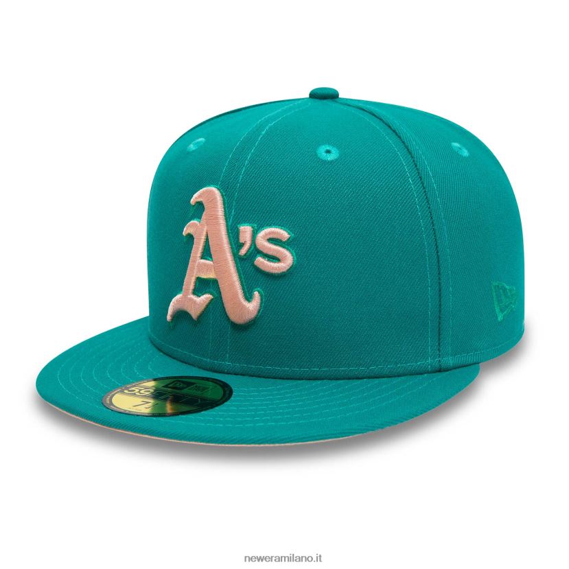New Era Z282J21407 cappellino aderente Oakland Athletics World Series 59fifty verde