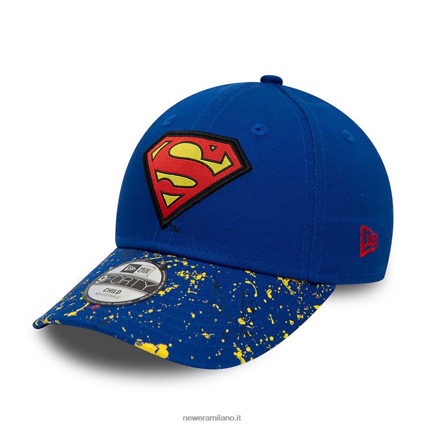 New Era Z282J21438 cappellino regolabile superman youth dc splat blu 9forty
