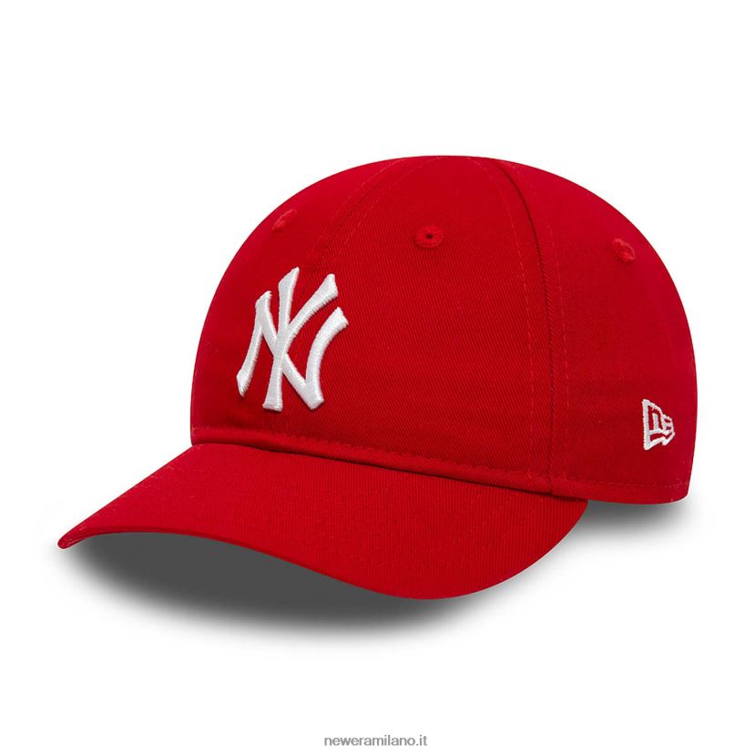 New Era Z282J21460 cappellino 9forty rosso essenziale della lega infantile dei new york yankees