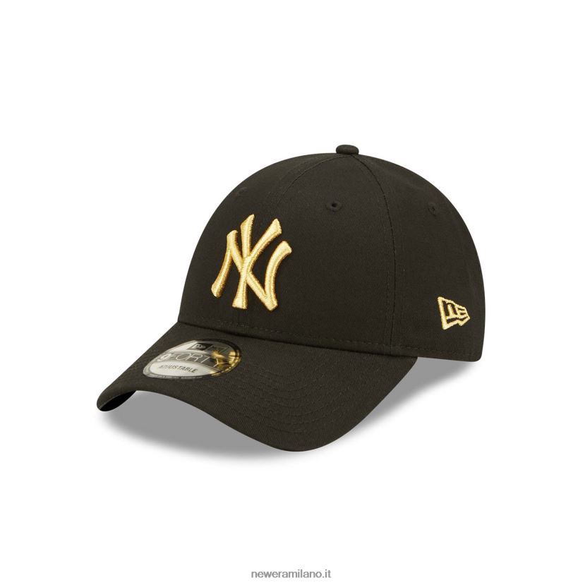New Era Z282J21554 cappellino regolabile New York Yankees 9forty nero metallizzato