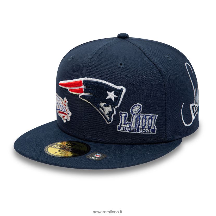 New Era Z282J2158 Cappellino aderente New England Patriots Historical Champs Navy 59fifty
