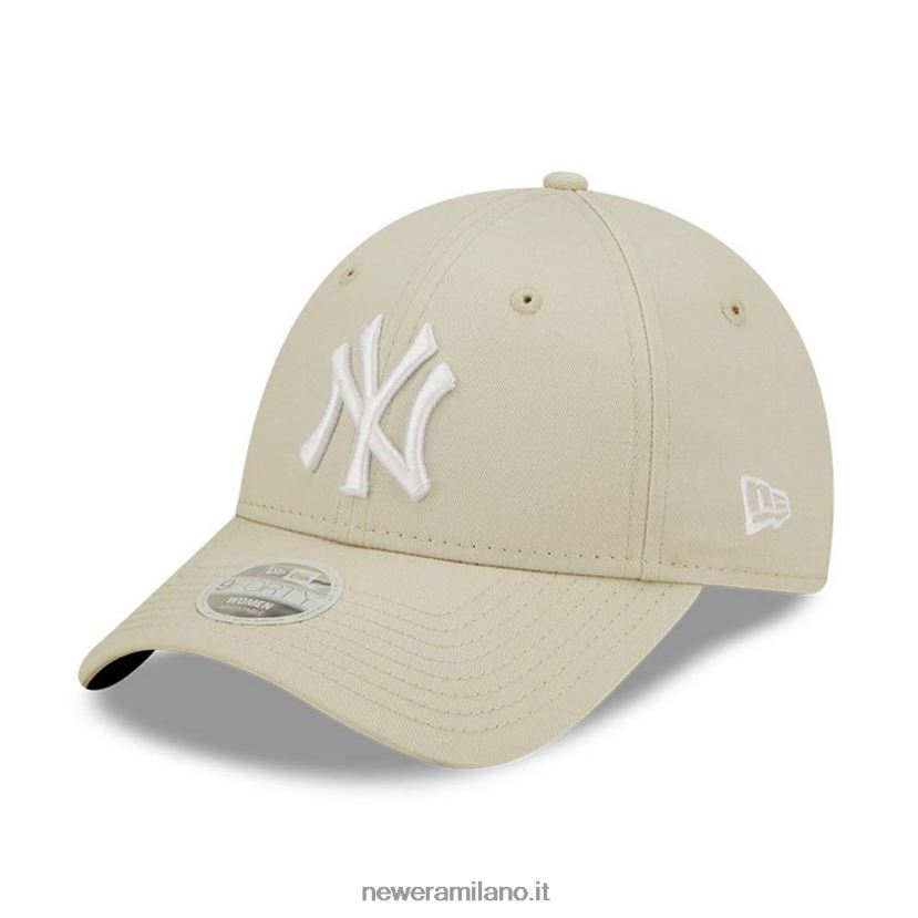 New Era Z282J21680 Cappellino regolabile New York Yankees Womens League Essential 9forty beige chiaro