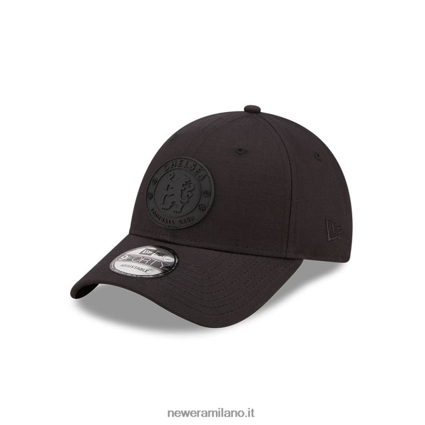 New Era Z282J21684 cappellino regolabile chelsea fc lion crest nero su ripstop nero 9forty