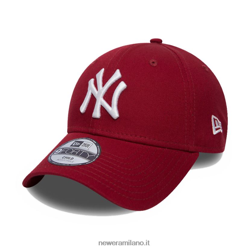New Era Z282J21688 cappellino rosso 9forty dei new york yankees per bambini