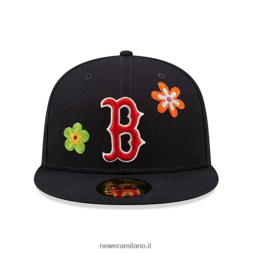New Era Z282J2169 cappellino aderente Boston Red Sox mlb Flower Navy 59fifty