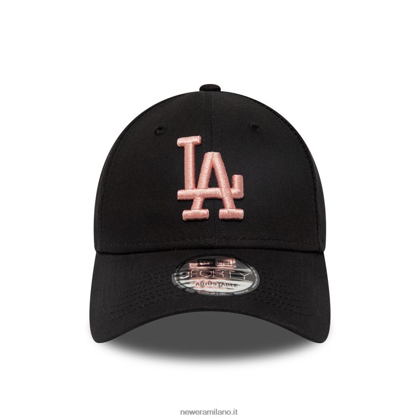 New Era Z282J21703 cappellino regolabile 9forty nero essenziale della Dodgers League