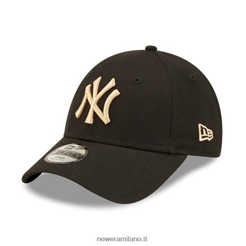 New Era Z282J21779 cappellino regolabile 9forty nero essenziale della lega giovanile dei New York Yankees
