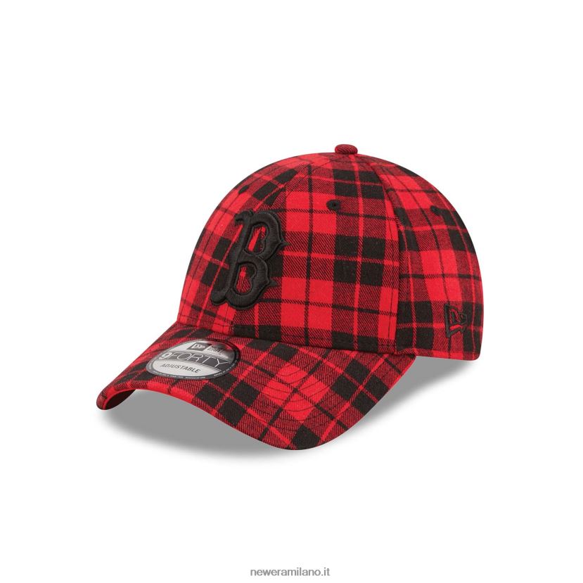 New Era Z282J21784 cappellino regolabile 9forty rosso plaid dei boston red sox