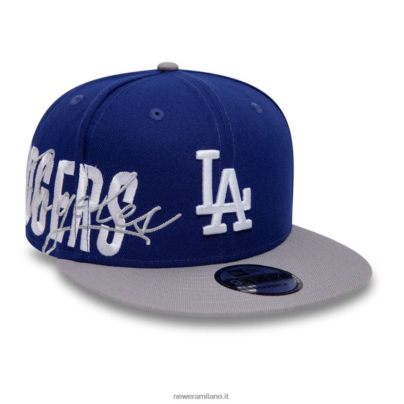 New Era Z282J21956 cappellino snapback 9fifty blu carattere laterale dei la Dodgers
