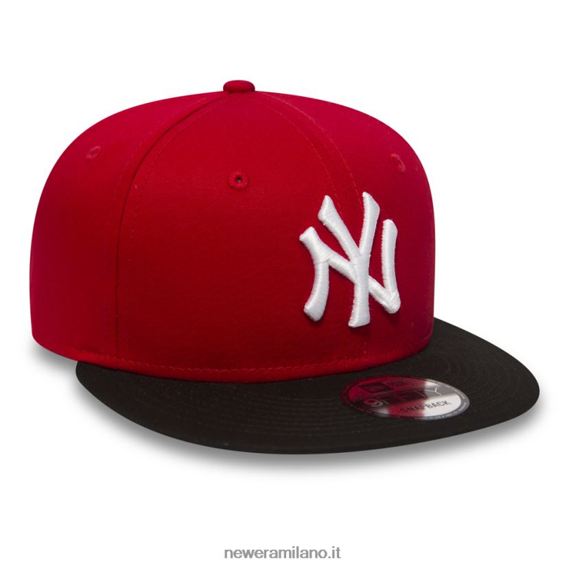 New Era Z282J22017 cappellino 9fifty in cotone rosso dei new york yankees