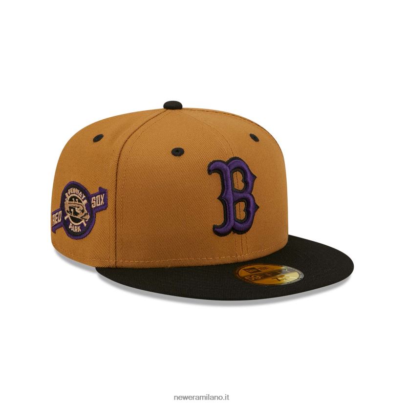 New Era Z282J2202 cappellino aderente Boston Red Sox Purple Wheat 59fifty