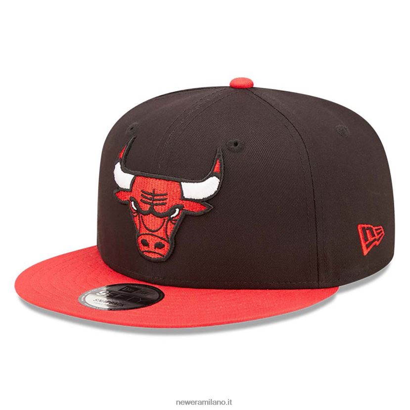 New Era Z282J22085 cappellino snapback 9fifty nero con toppa della squadra dei Chicago Bulls