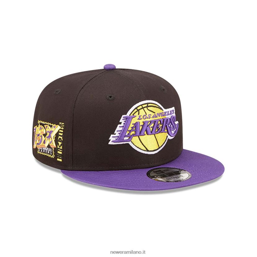 New Era Z282J22111 Cappellino snapback 9fifty nero con toppa della squadra dei La Lakers