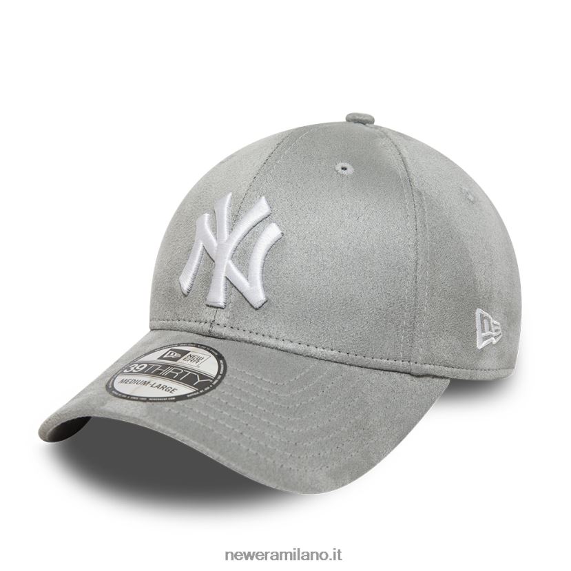 New Era Z282J22154 Cappellino elasticizzato New York Yankees in finta pelle scamosciata grigio 39thirty