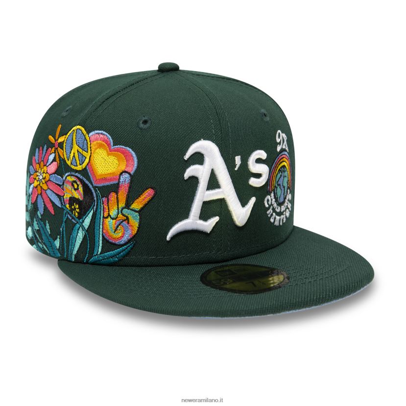 New Era Z282J2233 cappellino Oakland Athletics Groovy 59fifty verde scuro