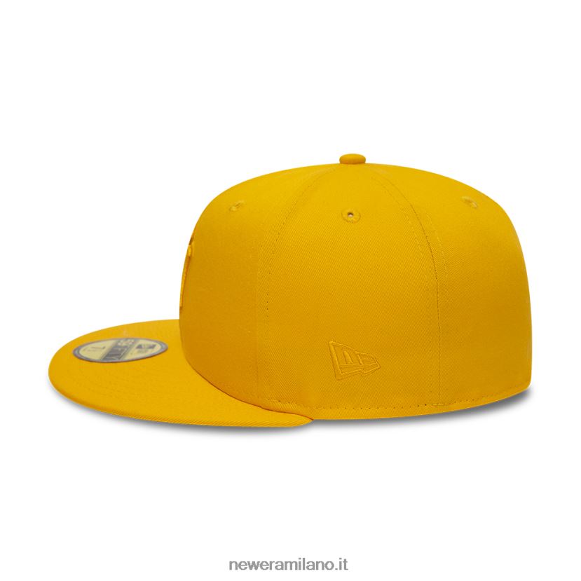 New Era Z282J2238 New York Yankees World Series Tono su tono giallo scuro 59fifty cappellino aderente