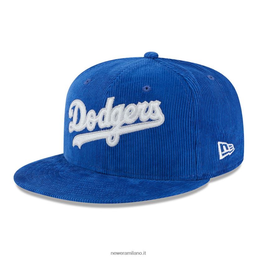 New Era Z282J2261 la Dodgers vintage cord blu 59fifty cappellino aderente