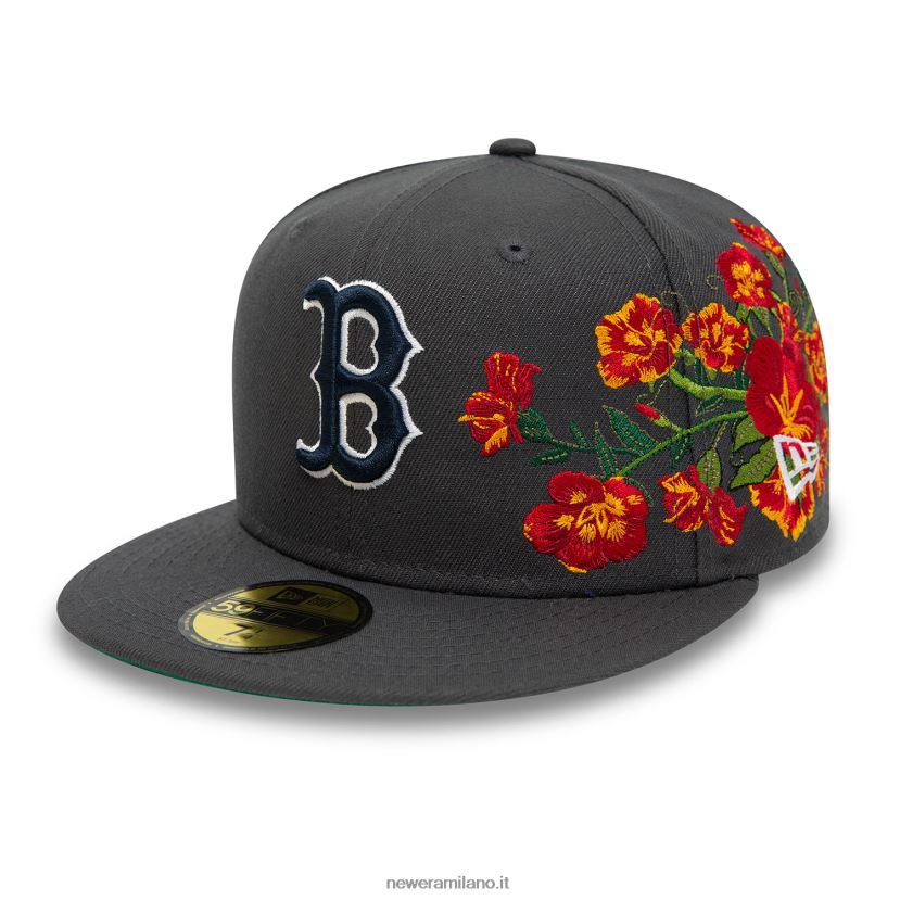 New Era Z282J2381 cappellino aderente Boston Red Sox mlb floreale grigio scuro 59fifty
