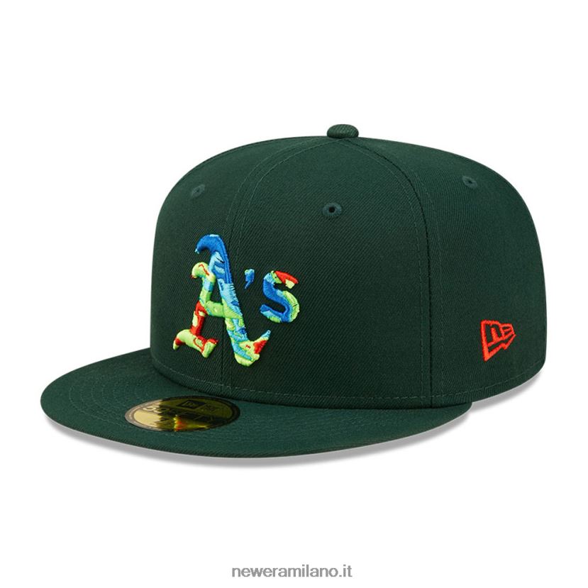 New Era Z282J241 cappellino Oakland Athletics infrarossi verde scuro 59fifty aderente