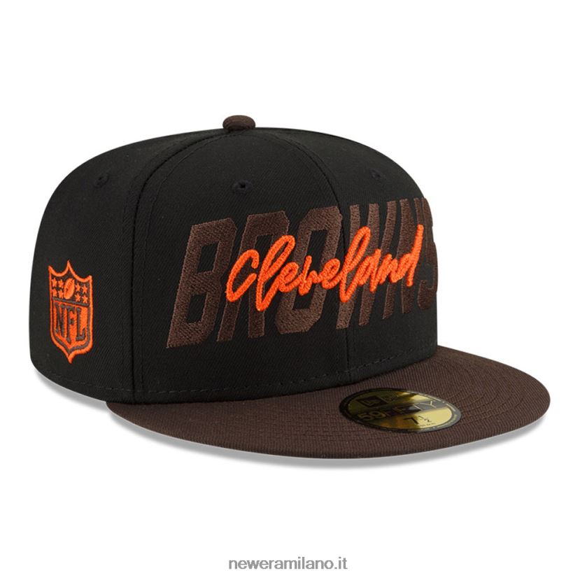 New Era Z282J2493 cleveland browns nfl draft nero 59fifty cappellino aderente