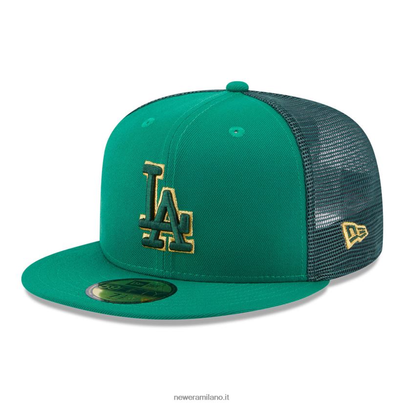 New Era Z282J2496 la Dodgers st patricks day green 59fifty cappellino aderente