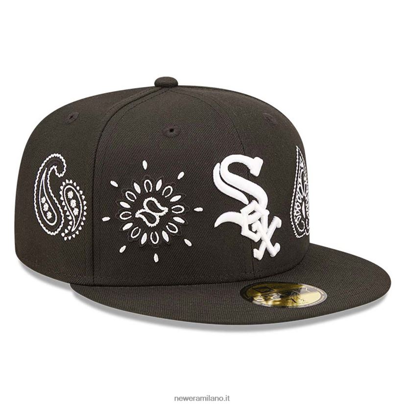 New Era Z282J2499 cappellino aderente Chicago White Sox mlb all over print paisley 59fifty