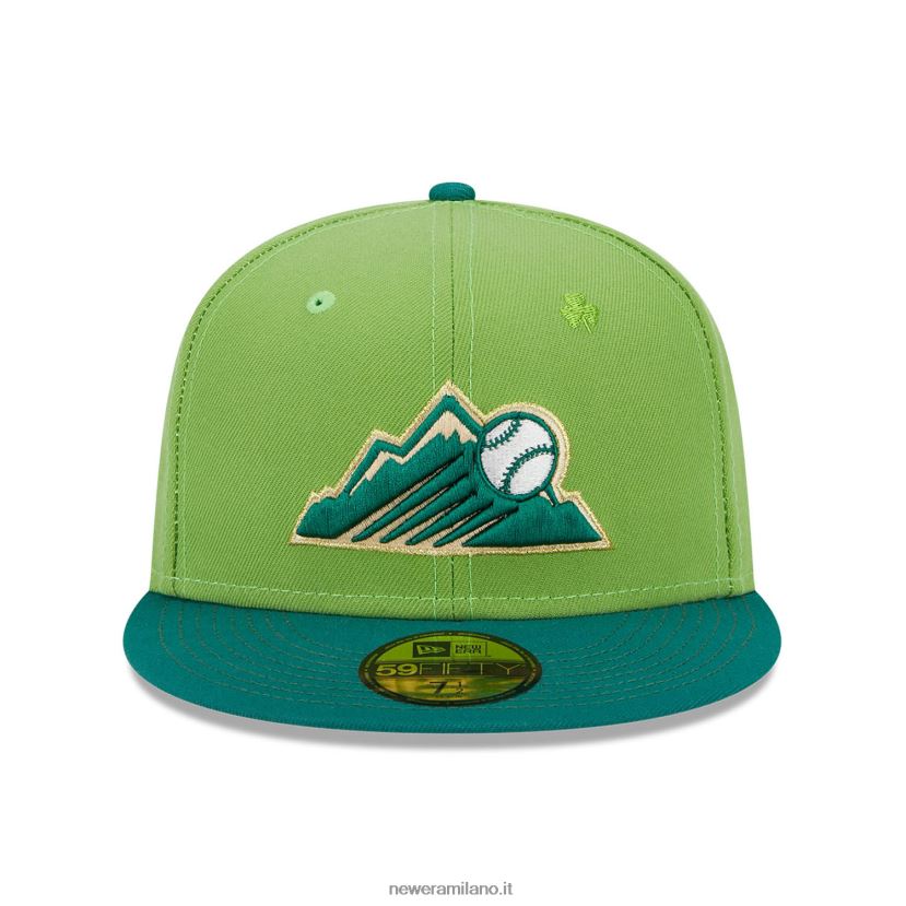 New Era Z282J2559 cappellino aderente colorado rockies lucky stripes verde 59fifty