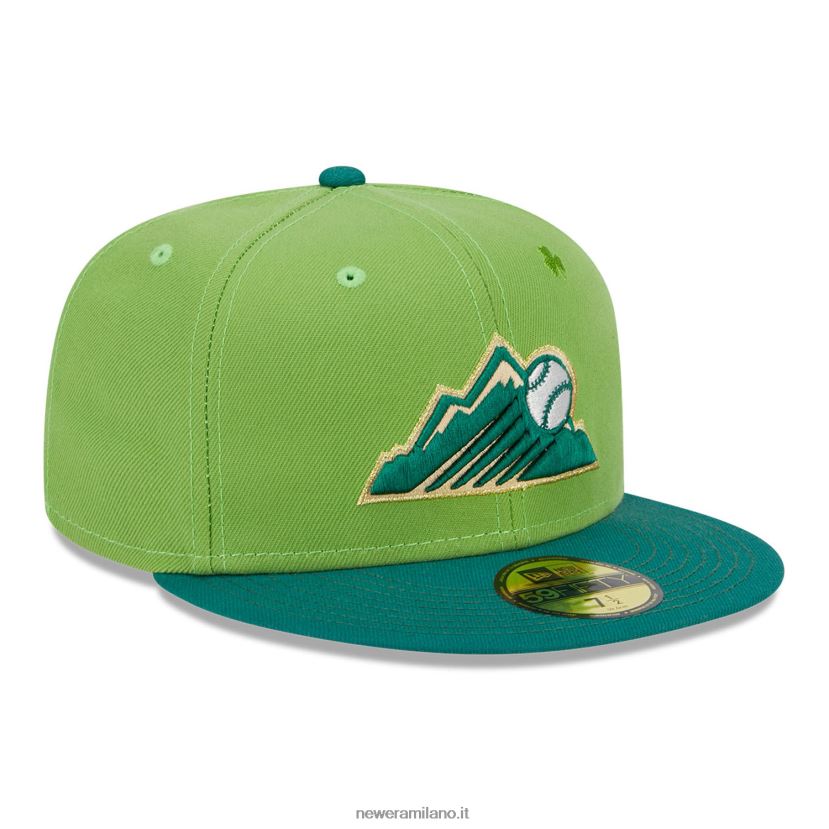 New Era Z282J2559 cappellino aderente colorado rockies lucky stripes verde 59fifty