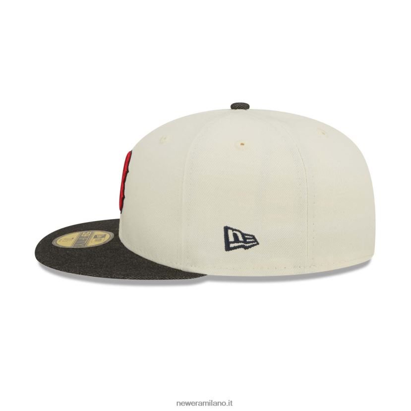 New Era Z282J2600 cappellino aderente Boston Red Sox mlb nero denim cromato bianco 59fifty