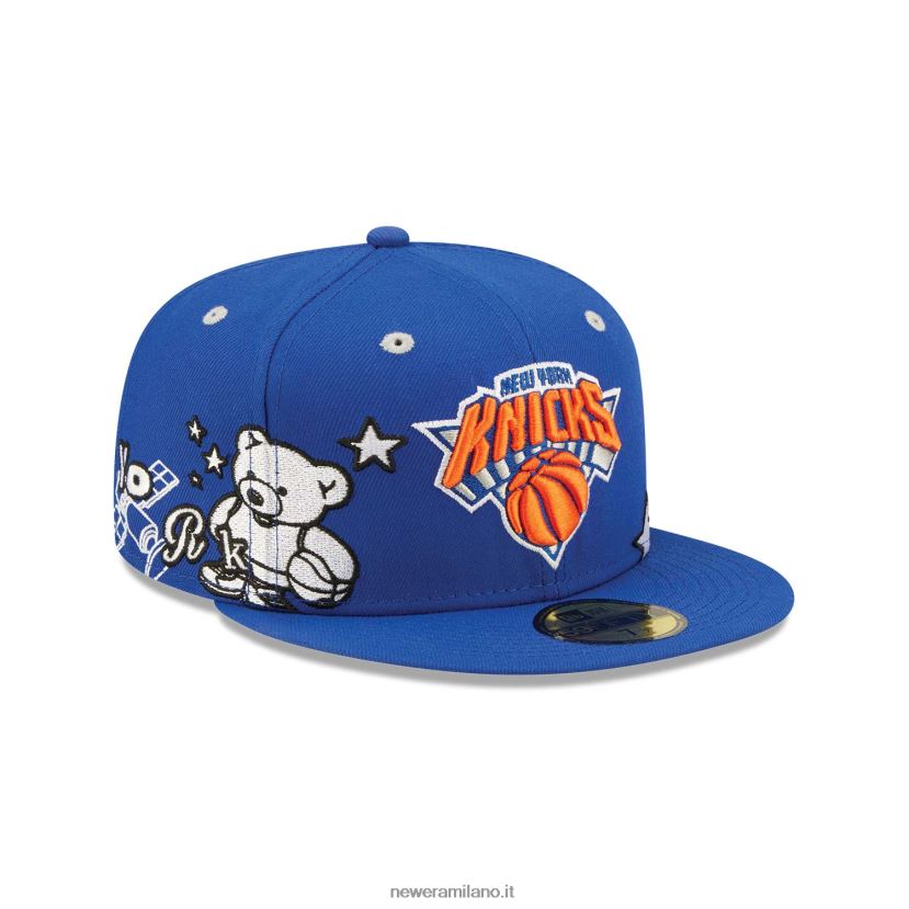 New Era Z282J2603 New York Knicks teddy blue 59fifty cappellino aderente