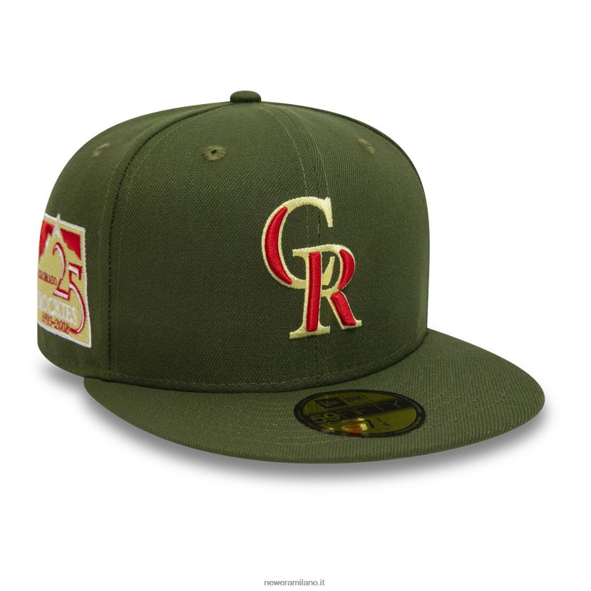 New Era Z282J263 cappellino colorado rockies verde 25 anni 59fifty
